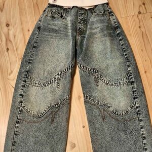 Fold over Vice jean/ Blue Crest Revice